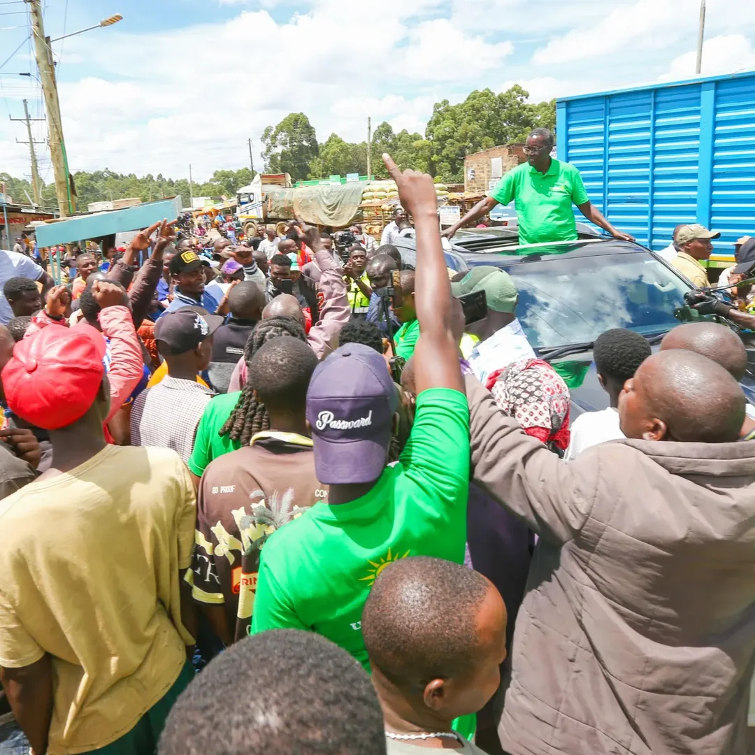 Greeted by the crowds