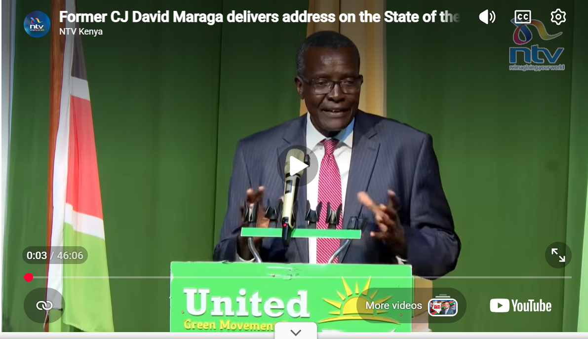 Maraga welcomes talks on joint Opposition flagbearer says Kenya needs complete reset