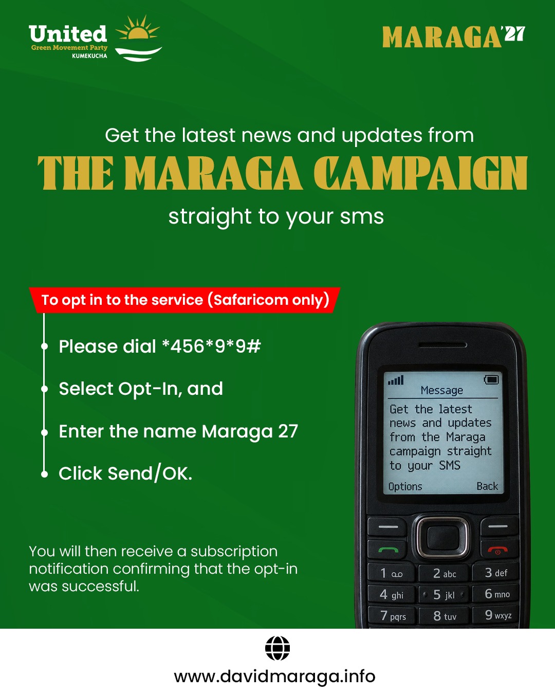 We are on SMS! OPT -IN for Latest Updates